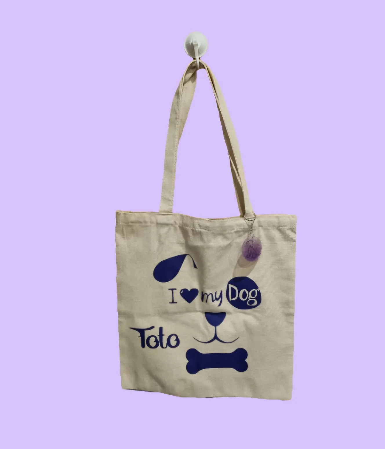 Tote bag I love my dog y nombre